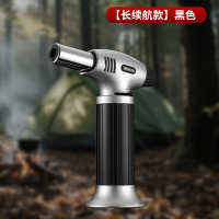 点艾灸打火机防风金属充气点火器三喷口点香艾条雪茄专用焊枪喷枪 长续航升级款黑色