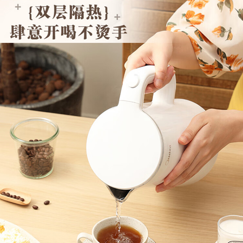 美的电水壶1.5L食品304不锈钢长效保温1500W快速加热SH15X301高清大图
