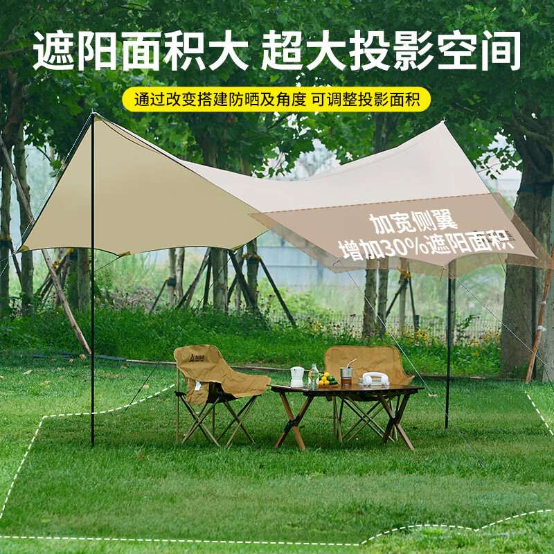 尚烤佳 LS-682 银胶蝶形天幕叶息(3*4.5) 自动帐篷 户外防晒帐篷 免搭帐篷 野外露营帐篷 天幕高清大图