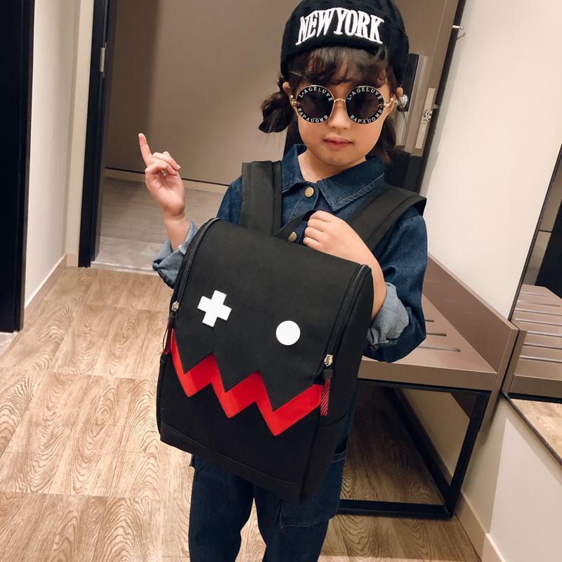 新款韩版时尚搞怪儿童背包3-7岁幼儿园学生书包卡通可爱儿童包包 黑色