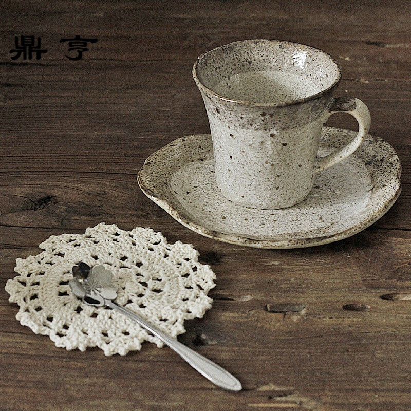 鼎亨日本原装进口 彩精复古手工陶瓷咖啡杯红茶杯 送杯垫樱花勺