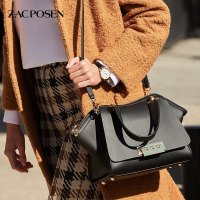 Zac Posen 扎克·珀森 Eartha Iconic系列女士小号牛皮耳朵包双手把手提斜挎包裸色淡金扣