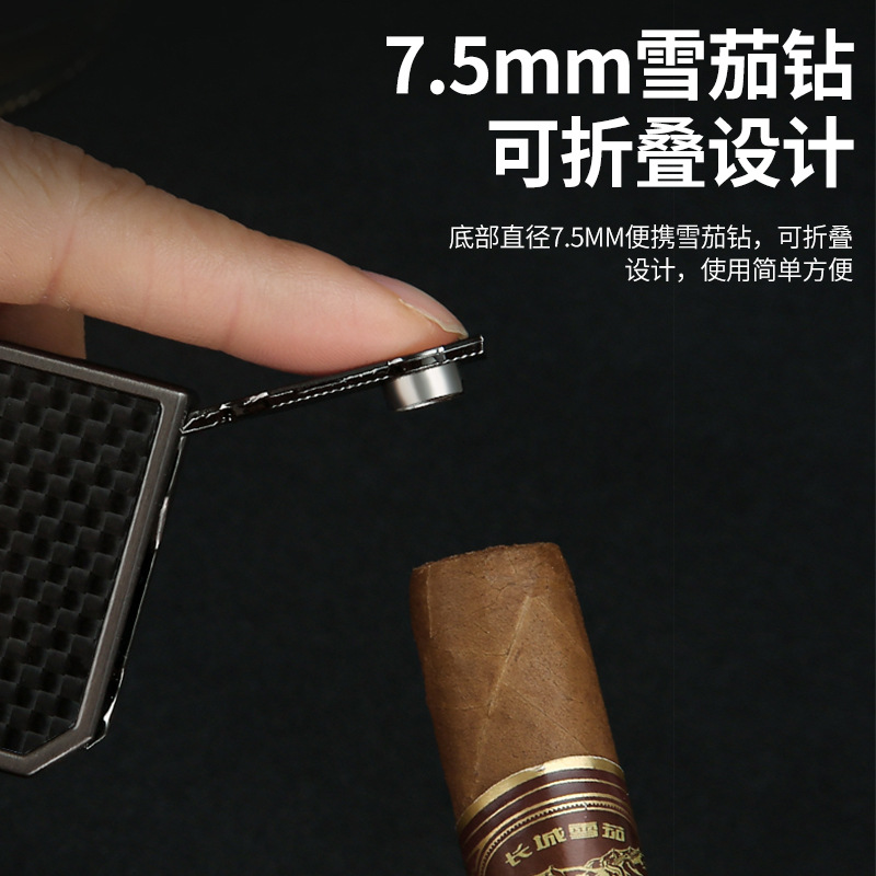 双火直冲大火力雪茄打火机翻盖全金属透明可视气窗男士礼高清大图