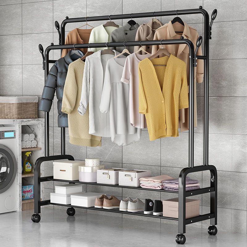 简易衣物收纳柜家用衣橱收纳架卧室落地晒衣架折叠室内挂衣服架子