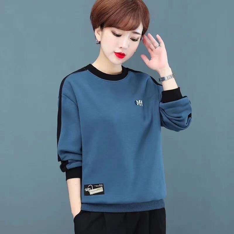 卫衣女秋冬无帽加绒加厚新款韩版宽松妈妈减龄洋气套头外套上衣潮