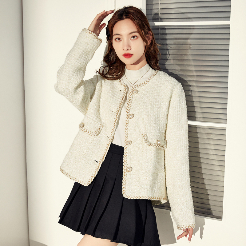 3件85折价2039元叠加优惠券唐狮年春秋新款法式小香风外套女短款气质