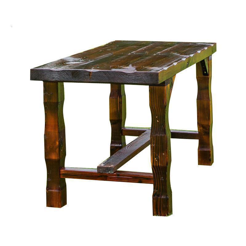 森美人户外防腐木葡萄架庭院碳化爬藤架室外花园公园长廊简易凉亭木屋 120*60厚板桌