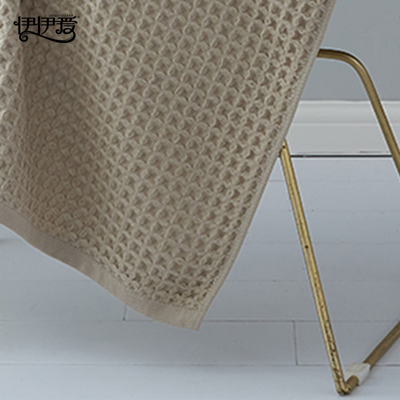 伊伊爱 YBH25238 蜂巢格毛巾 棕色高清大图