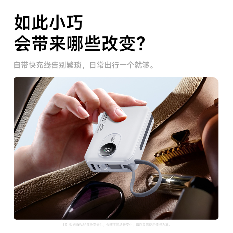 W&P[3C认证可上飞机]PC106 充电宝移动电源 35W/20000毫安/白色高清大图
