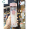 高颜值杯子韩式学生女双层隔热玻璃杯带滤网玻璃水杯女士泡花茶杯 封后 伯爵盖小花双层玻璃杯350ml粉