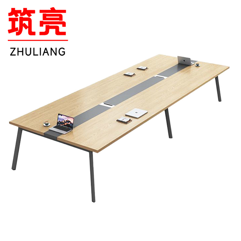 筑亮 会议桌椅 360*120*75cm+12椅 套高清大图