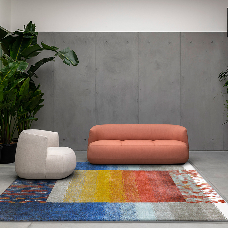 美帮汇简约后现代北欧轻奢欧式沙发客厅茶几地毯卧室几何地垫高清大图