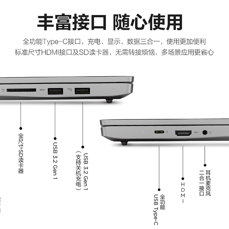 联想小新Air15英特尔酷睿i5 15.6英寸全面屏轻薄本笔记本电脑 (i5-1155G7 16G 512G 高色域 70Wh电池 小键盘)银