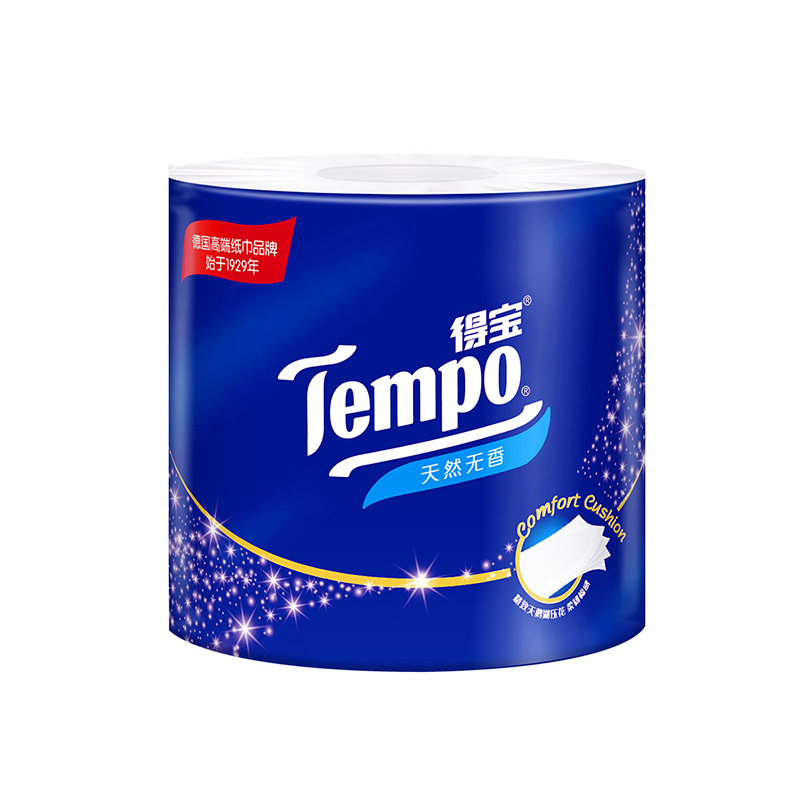 得宝(Tempo) 卷纸 四层160g*16卷卫生纸 有芯卷筒纸巾(新老包装交替发货)