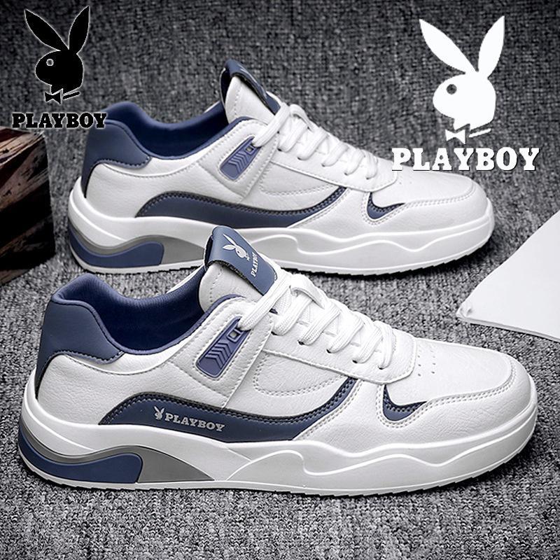 花花公子青年小白鞋男式运动休闲鞋春秋季新款学生轻便系带潮鞋厚底