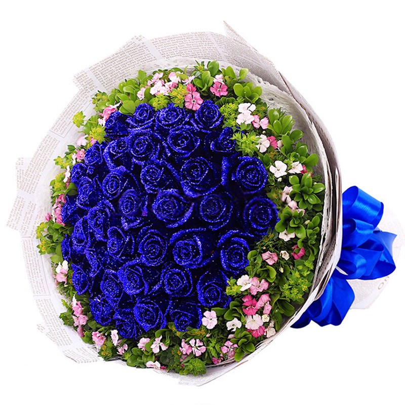 全国同城配送33朵蓝色妖姬 玫瑰蓝玫瑰鲜花花束上海鲜花速递沈阳鞍山