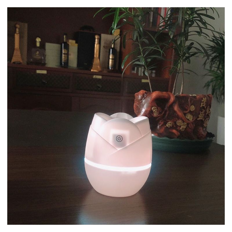 usb迷你家用加湿器卧室空调房香薰灯大喷雾桌面空|旗舰版[静音定时+七彩氛围灯]白色 配[数据线+4根棉棒]