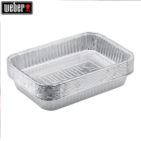 威焙(weber)加厚烧烤铝箔集油盘烘焙盒子烤肉烤鱼铝箔纸盘10个装 大号