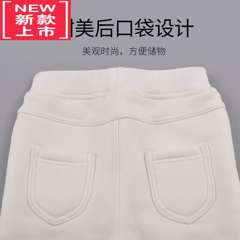 可莉允女童加绒裤子秋冬加厚保暖铅笔裤中大童特厚一体绒白色儿童打底裤保暖裤图片