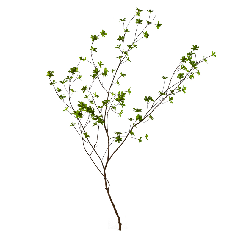 透明单耳瓶高26cm直径13cm 仿真绿植植物吊钟马醉木日式侘寂风格假树枝大型花瓶落地摆件装饰