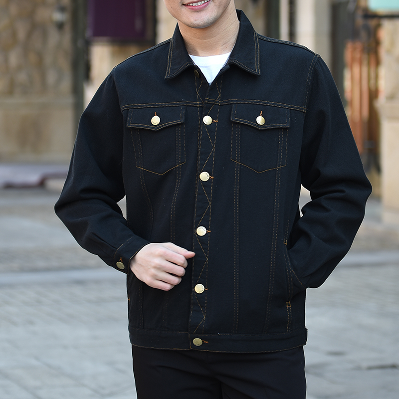 newlake秋季棉牛仔夹克男休闲男装中年夹克男士上衣牛仔褂爸爸工装