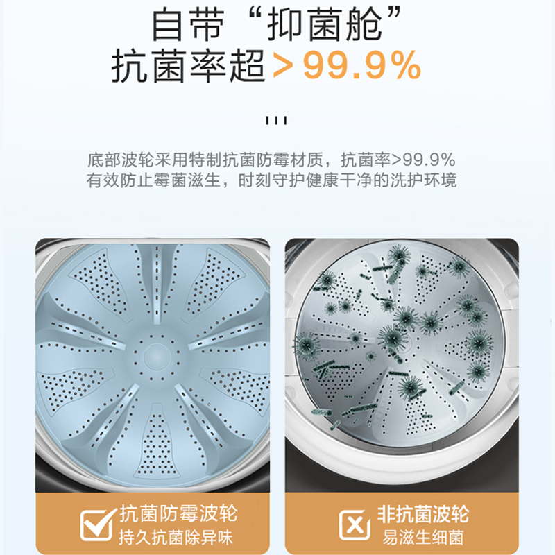 海尔Leader/统帅8公斤全自动波轮洗衣机小型家用洗脱一体大容量桶自洁官方旗舰店租房用TQB80-M533