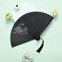 头青全竹扇子古风折扇汉服舞蹈跳舞中国风小扇子迷你折叠古典易开 牡丹-18公分全竹扇(送扇袋)