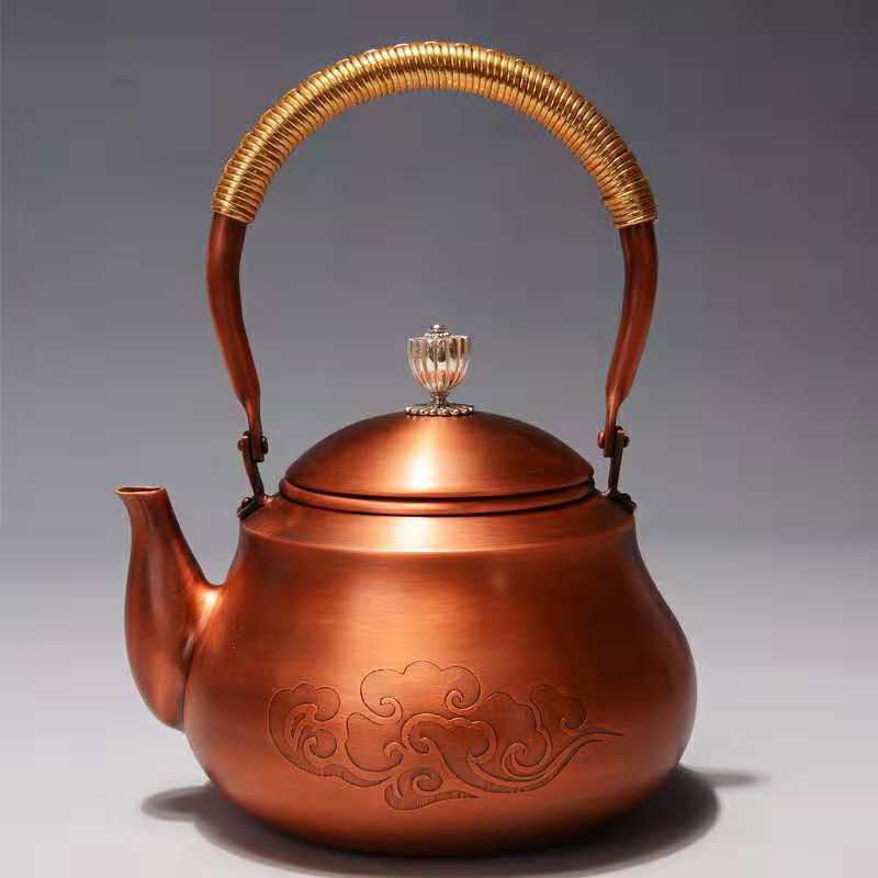 茶壶铜壶烧水壶纯手工铜艺仿古八角紫铜壶养生煮茶烧水壶功夫茶具大肚
