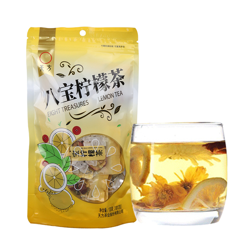 天方柠檬八宝茶120g袋装10包*12g 柠檬味八宝茶 花草茶 内含菊花 金银花 陈皮高清大图