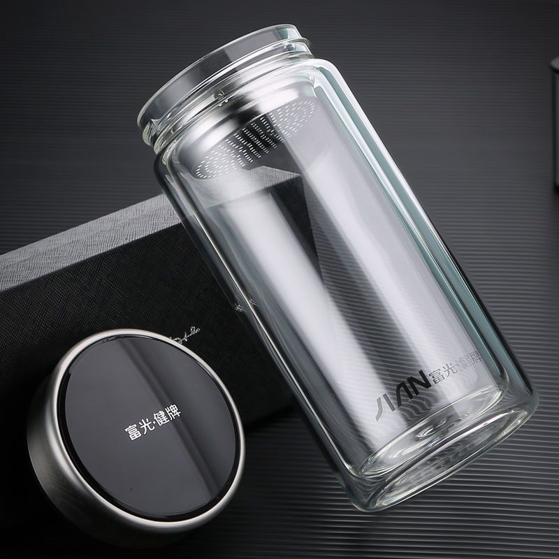 富光730ml480ml大容量双层玻璃杯耐热茶杯x1501kspt730蓝色730ml