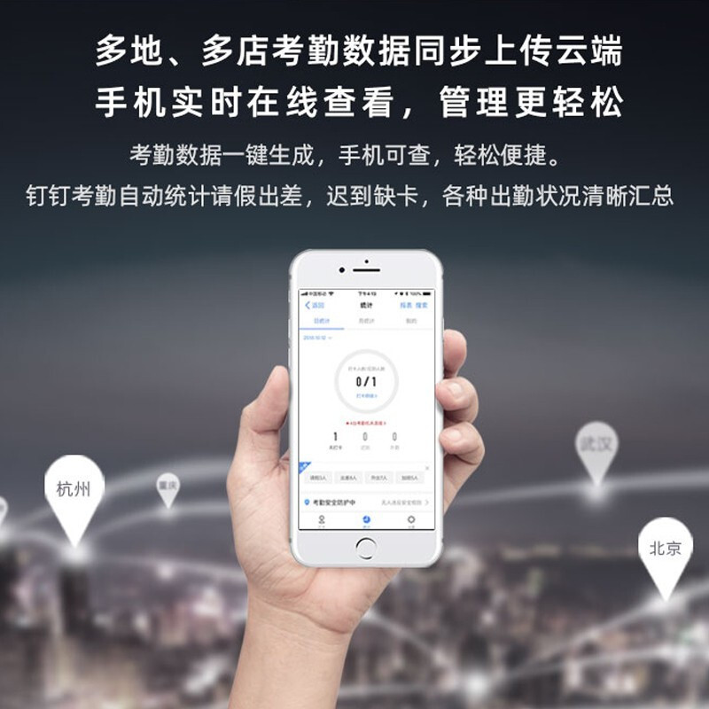 钉钉M1 pro考勤机无线WiFi蓝牙打卡机多店签到指纹式指纹机 白色