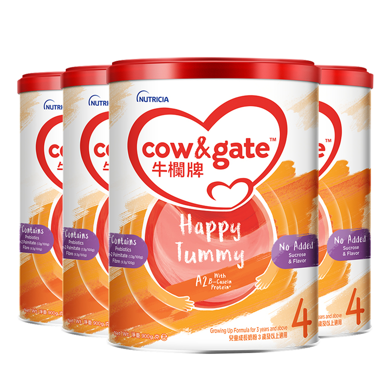 [4罐装 新效期26年4月后]港版原装进口牛栏牌Cow&Gate婴幼儿奶粉奶粉4段900g 3岁以上 进口儿童奶粉