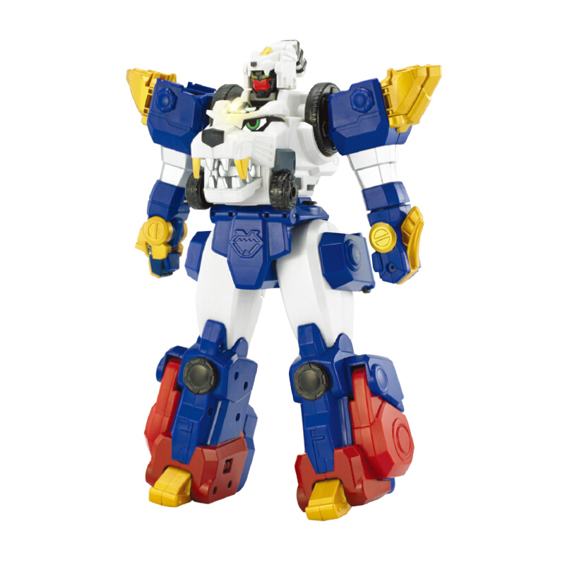 灵动创想百兽总动员男孩女孩儿童变形玩具三合体套装巨型战龙神闪电兽