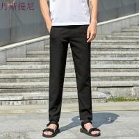 夏季日系锥形小脚垂感西裤显瘦小脚裤男士长裤休闲裤男裤子黑色