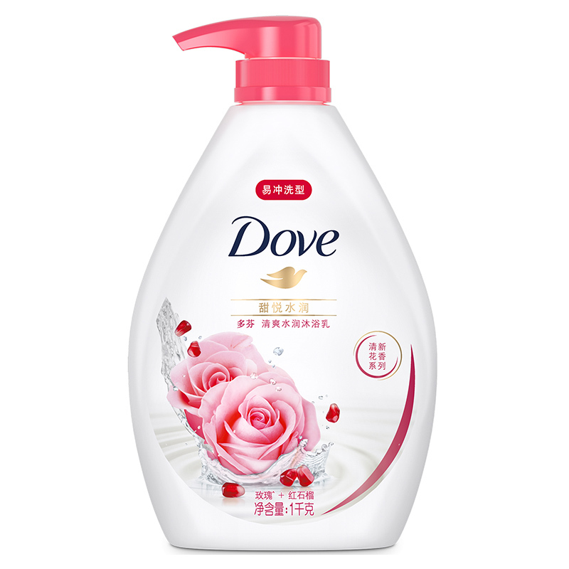 多芬(Dove) 沐浴乳 甜悦水润1KG+深层营润300g[联合利华]
