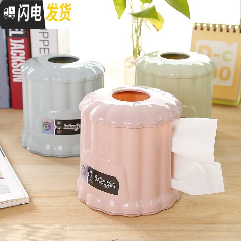 三维工匠桌面创意卷纸筒圆筒茶几餐巾纸收纳盒抽纸卷纸盒客厅卫生间纸巾盒高清大图