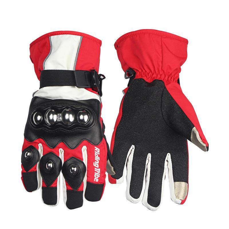 适用可触屏冬季摩托车手套防水防寒加厚保暖赛车手套机车骑士骑行手套