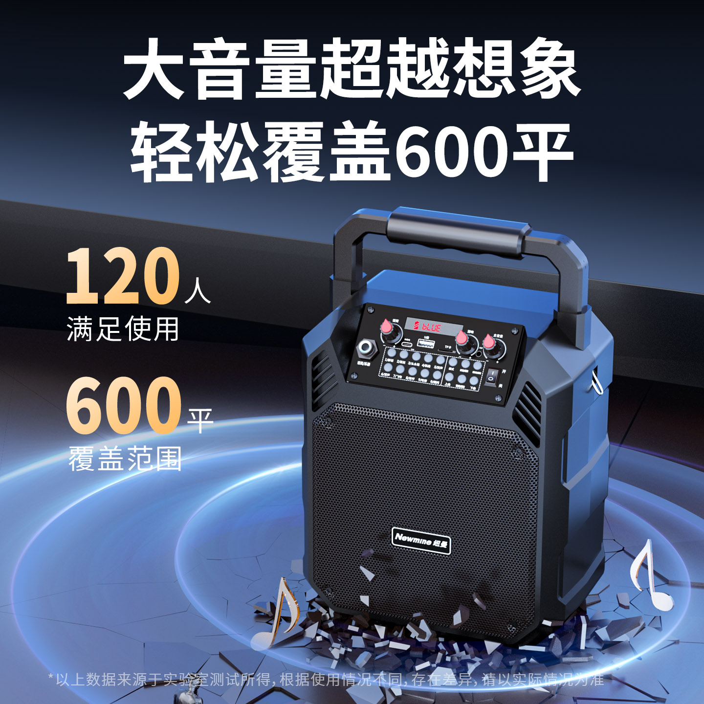 纽曼k511广场舞音箱蓝牙音响户外便携手提家用K歌大音量重低音炮高清大图