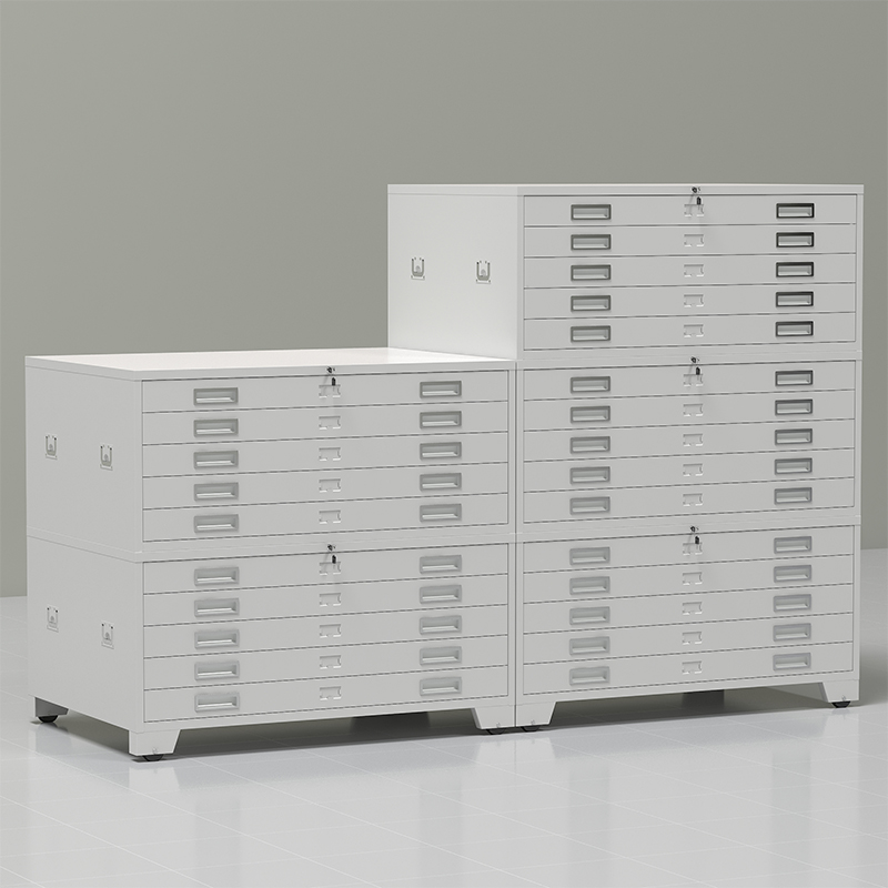 臻远 ZY-DTGA-5 工程图纸柜收纳柜 白色0号双节柜高清大图