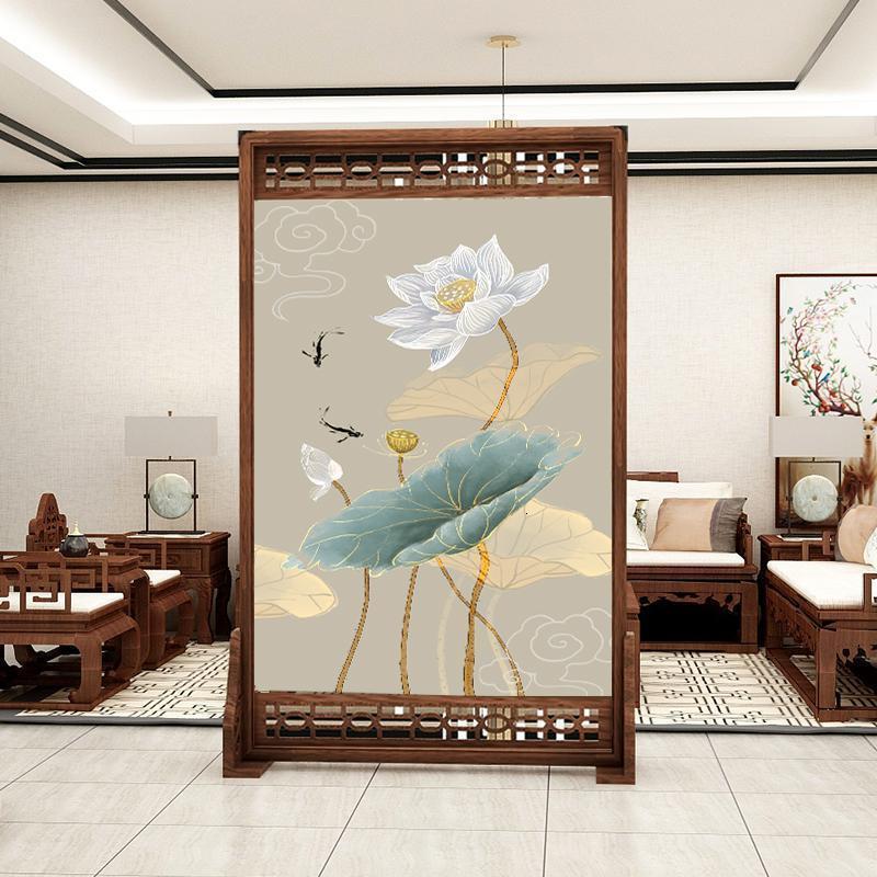 中式实木屏风隔断客厅装饰卧室遮挡家用挡煞胡桃镂空 座屏 定制120*200无镂空 整装_638_287_812