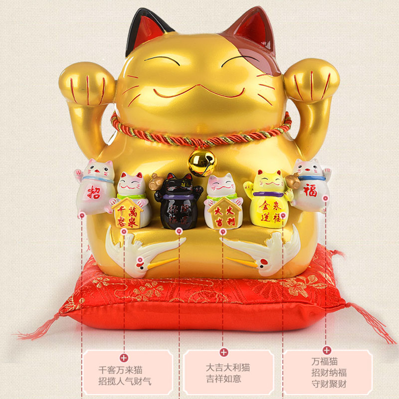 正品猫摆件储蓄罐店铺开业礼品家居客厅陶瓷创意大中 三维工匠 中号号富贵有余女神猫猫高清大图