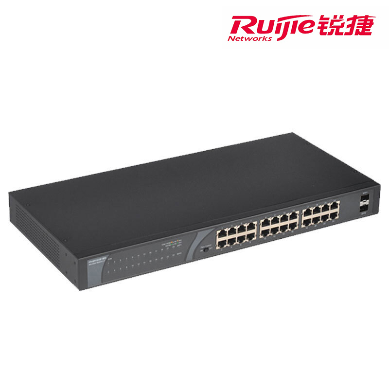 睿易 锐捷24口千兆非网管POE供电企业级监控安防交换机 RG-NBS1826GC-P