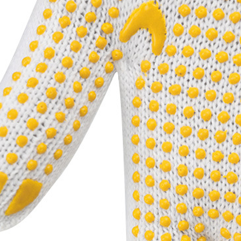 翌嘉YJ5121704点塑手套劳保手套防滑耐磨点胶手套 850g黄点塑(12双)高清大图