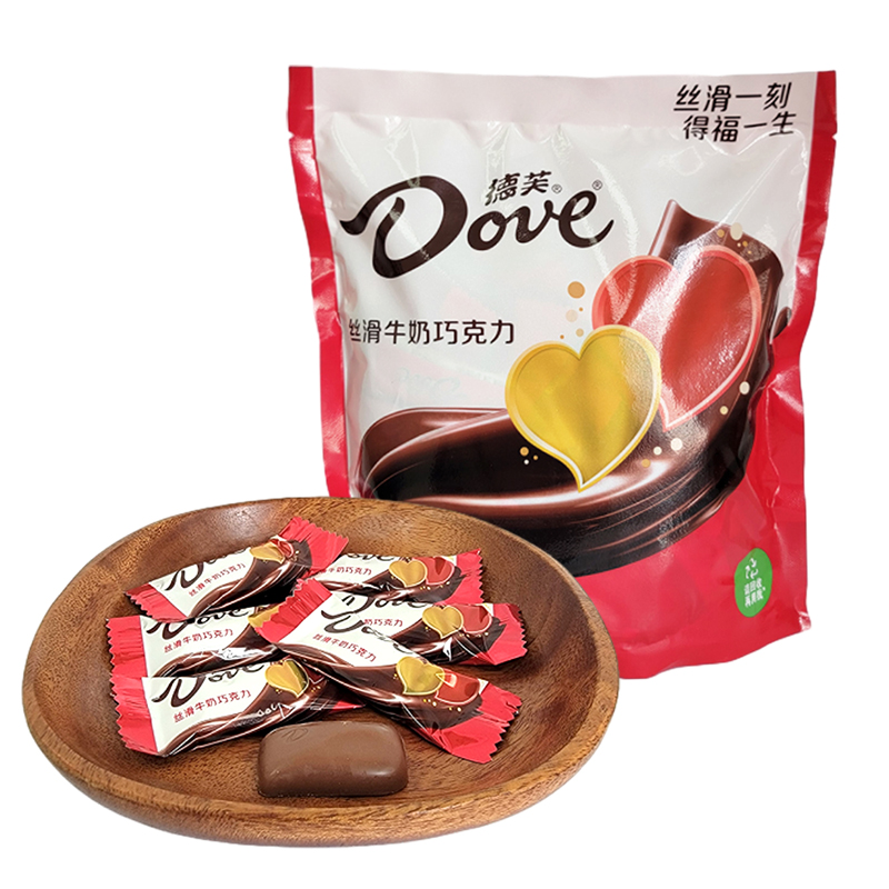Dove德芙丝滑牛奶巧克力袋装500g黑巧红双喜字结婚婚庆喜糖零食品高清大图