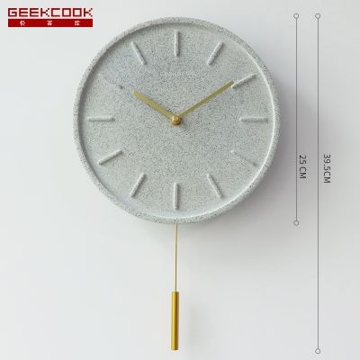 极客库GEEKCOOK钟表挂钟客厅超静音家用表挂墙北欧轻奢挂钟美式鹿头挂钟摇摆挂钟 摇摆款