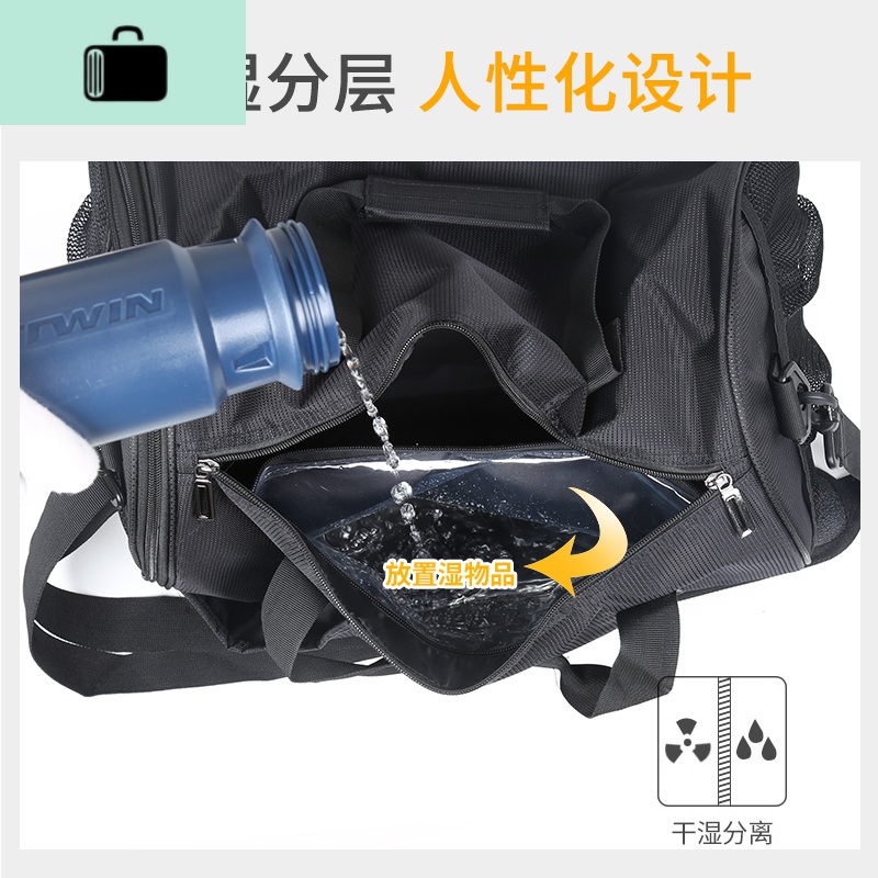 健身包男干湿分离圆筒单肩斜挎包大容量手提袋潮牌运动训练篮球包NEWLAKE高清大图