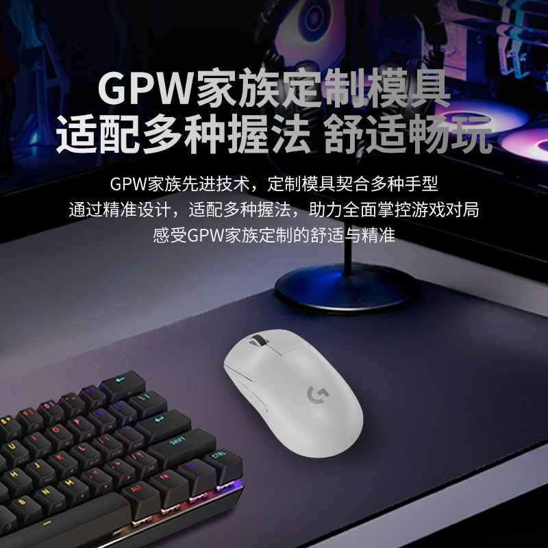 罗技(Logitech) G Pro系列GPW二代无线鼠标金刚版 白色高清大图
