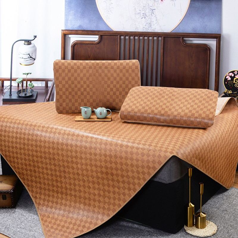 夏秋藤席加厚凉席1.5米可折叠家用冰丝凉席竹席0.9m宿舍学生