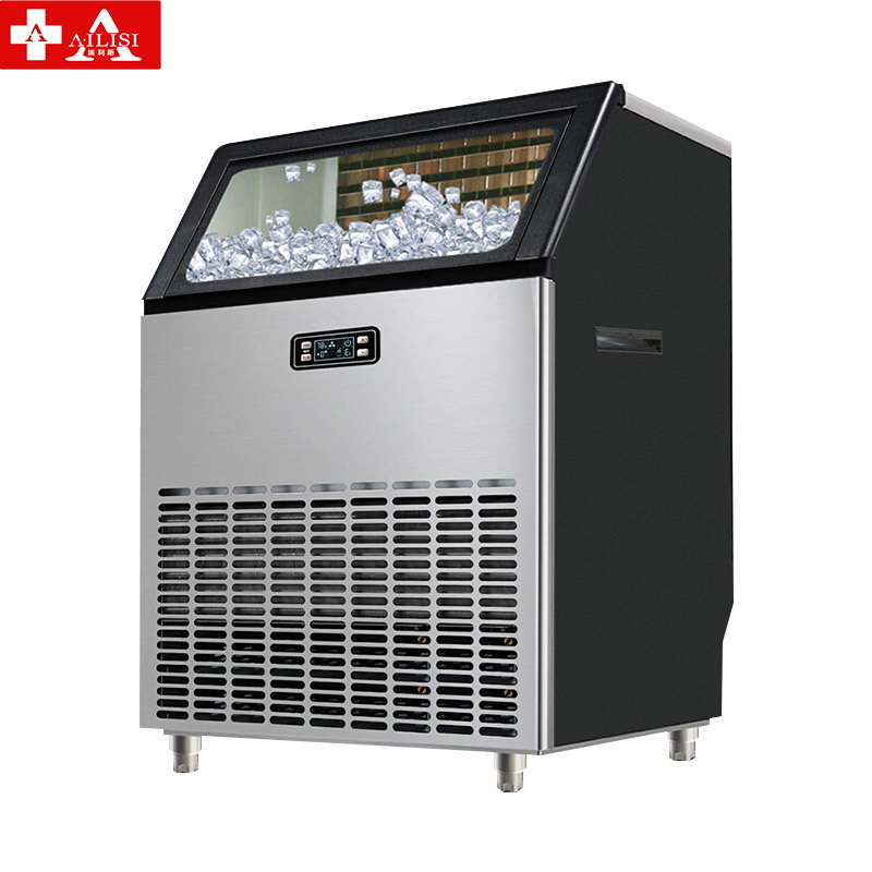 埃利斯(AILISI)90冰格不锈钢外壳制冰机 手动自动加水 方冰HZB-120F/ABL高清大图