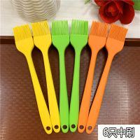 硅胶油刷子耐高温刷子烙饼不掉毛刷子硅胶刷烘焙工具蛋糕刷烧烤刷|6只中号硅胶刷(颜色随机)